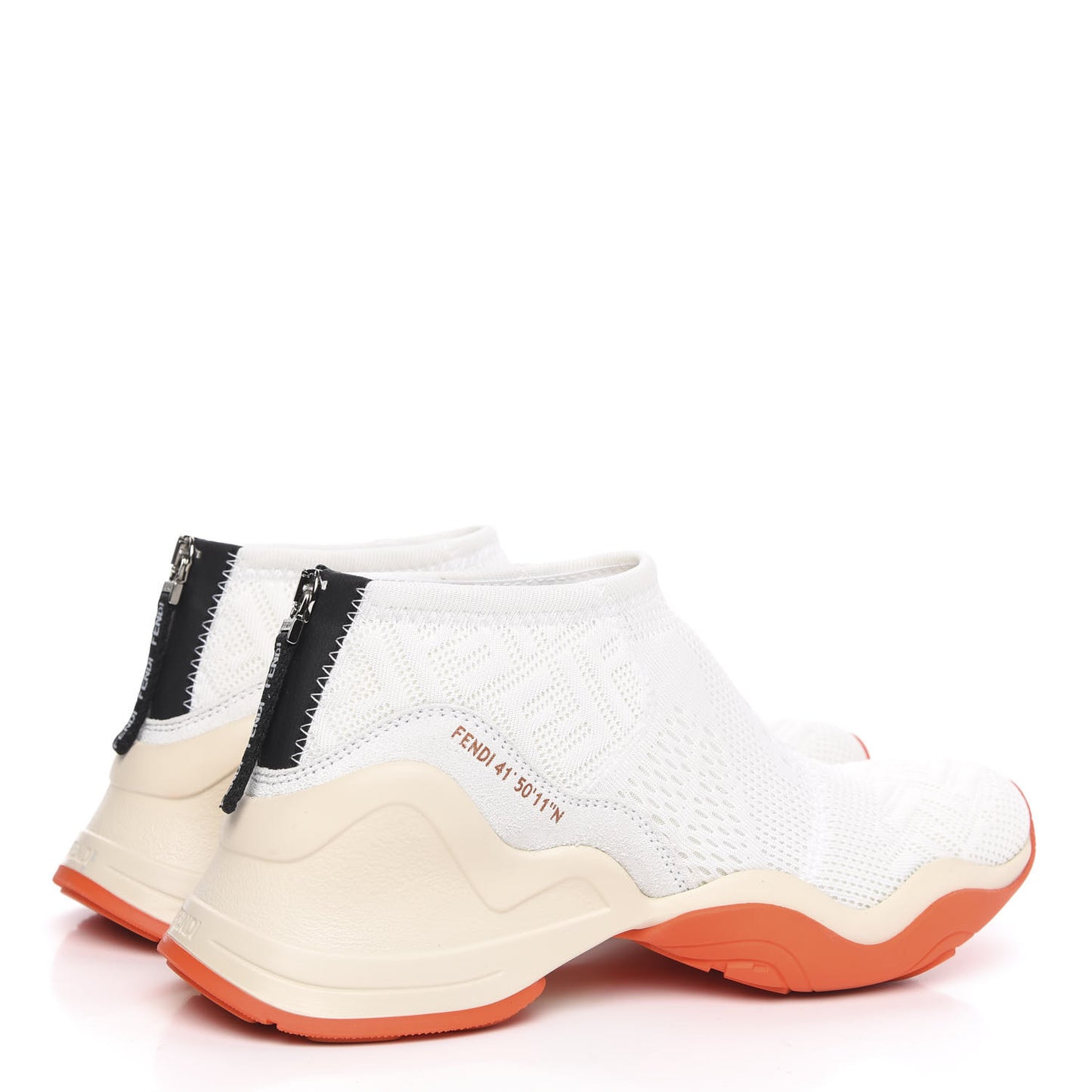 Technical 3D Mesh Womens FFluid Zip Up Sneakers 39 White Latte Ruggine