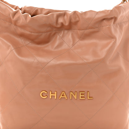Chanel Shiny Calfskin Quilted Small Chanel 22 Beige 8 of 10
