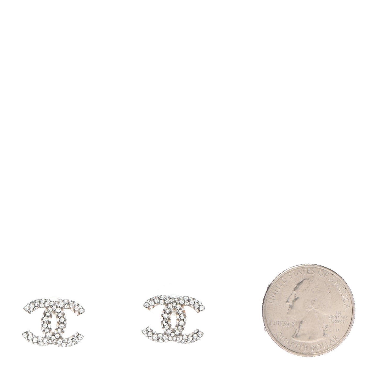 Crystal CC Earrings Silver