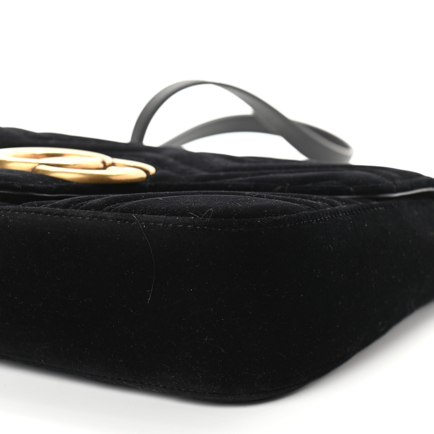 Gucci Velvet Matelasse Medium GG Marmont Shoulder Bag Black 9 of 9