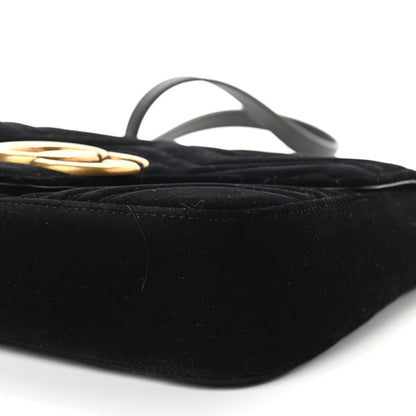 Gucci Velvet Matelasse Medium GG Marmont Shoulder Bag Black 9 of 9