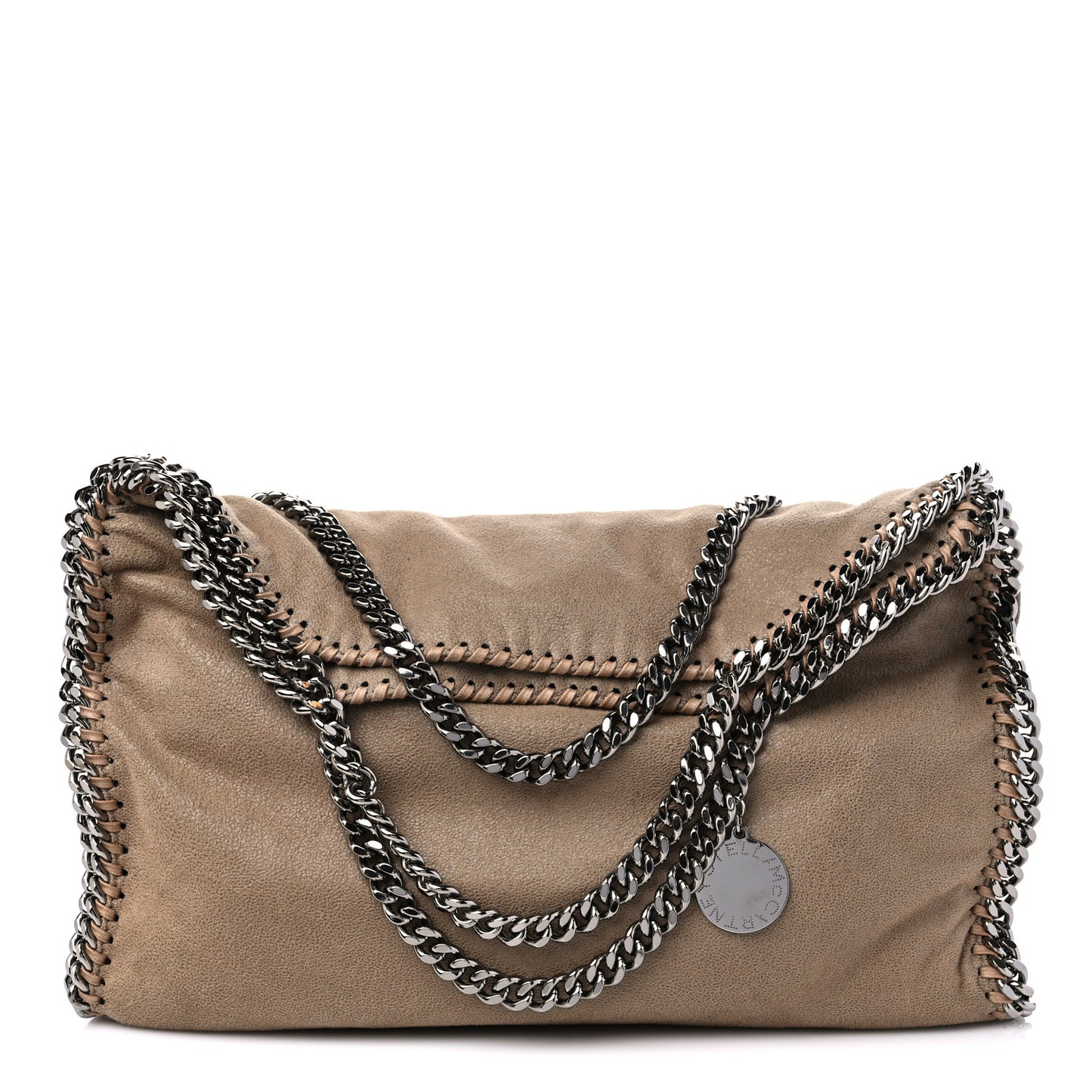 Shaggy Deer Falabella Fold Over Tote Taupe