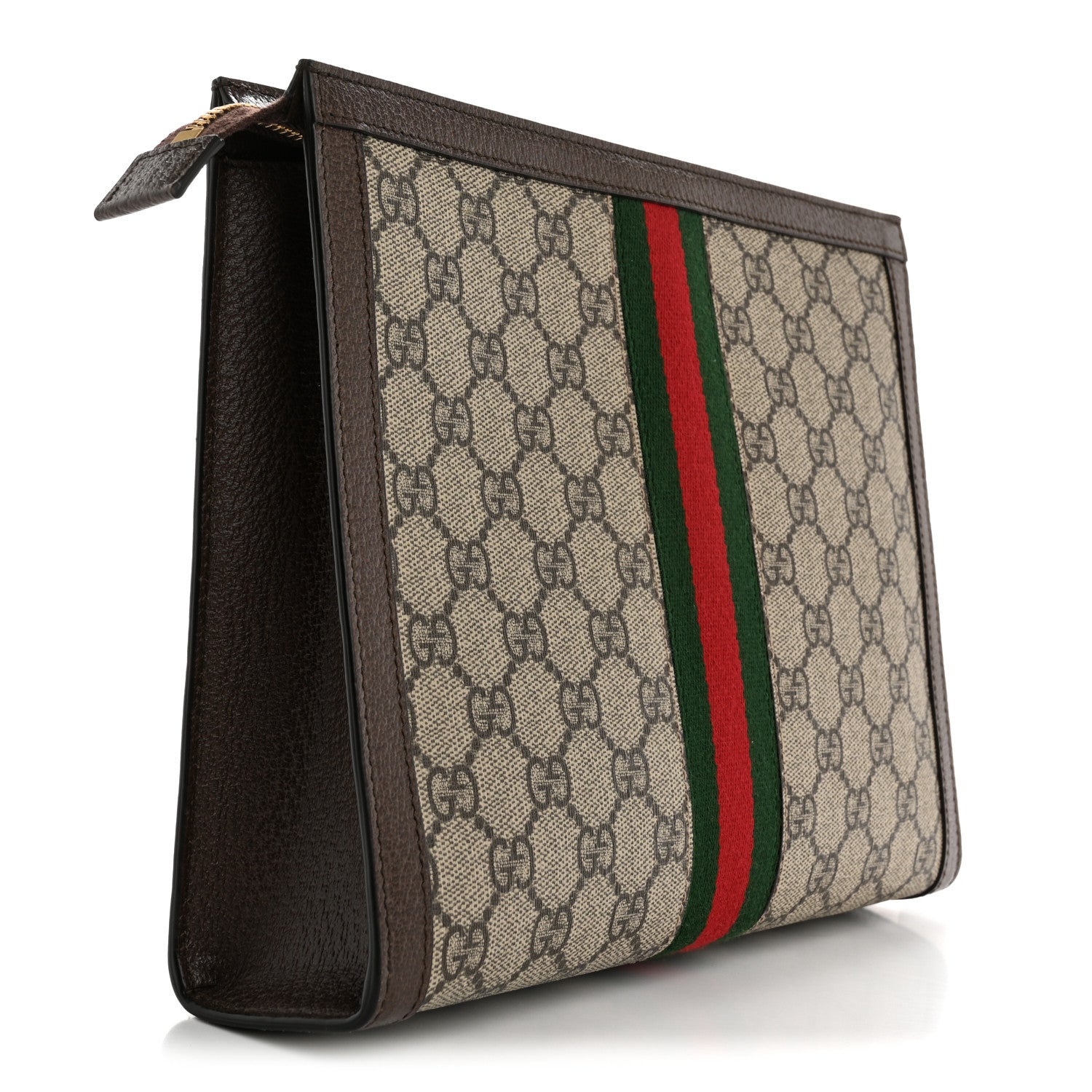 Gucci GG Supreme Monogram Web Ophidia Pouch Brown 3 of 10