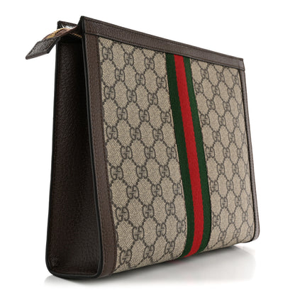 Gucci GG Supreme Monogram Web Ophidia Pouch Brown 3 of 10