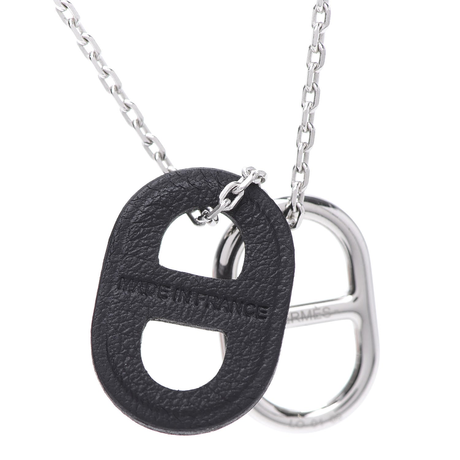 Hermes Swift O'Maillon Pendant Necklace Black 7 of 8