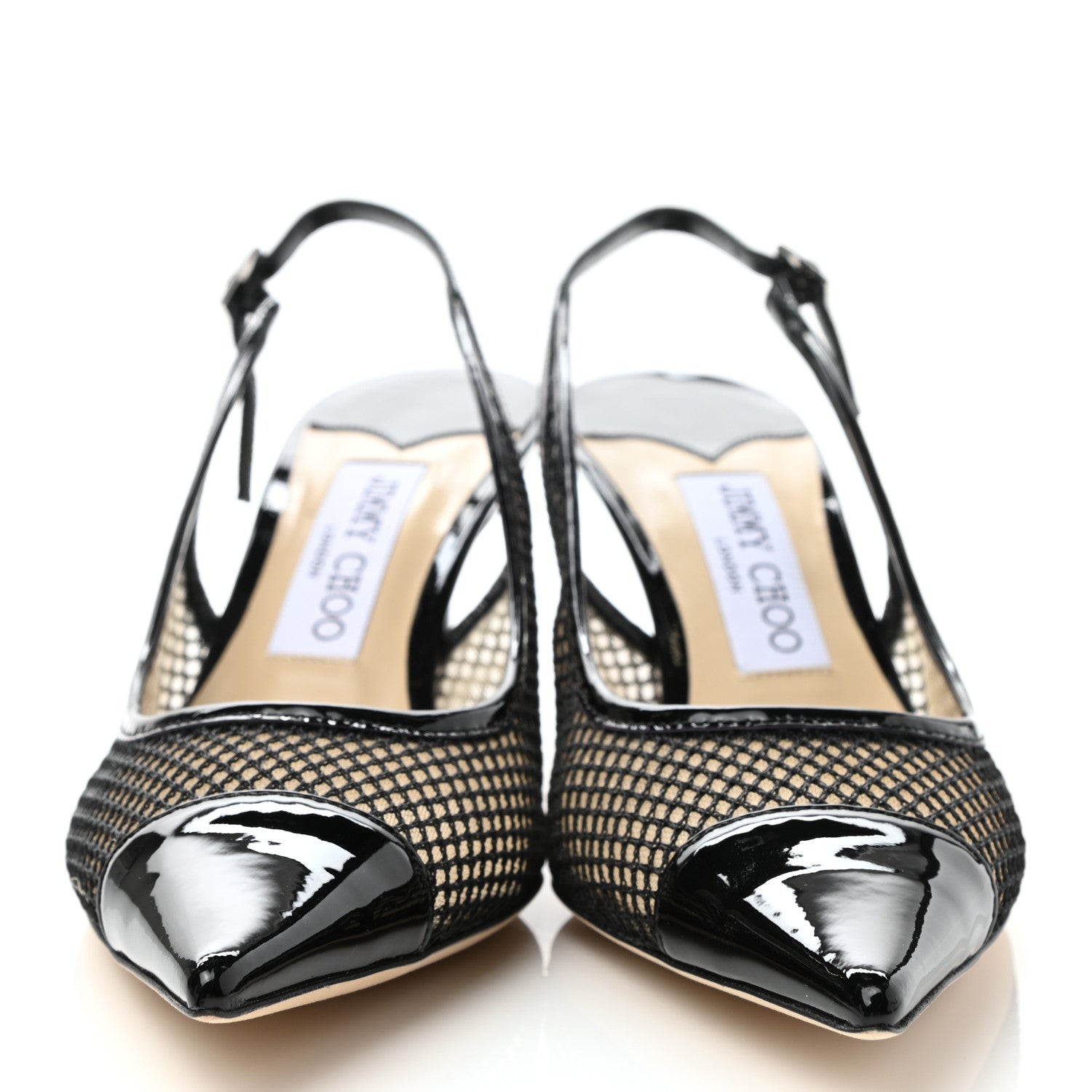 Jimmy Choo Patent Sporty Mesh Anika 65 Pumps 38.5 Black 2 of 8