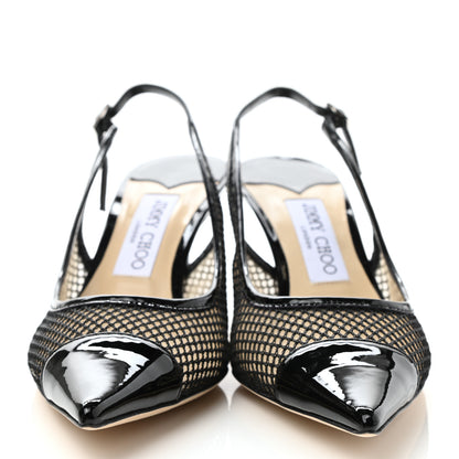 Jimmy Choo Patent Sporty Mesh Anika 65 Pumps 38.5 Black 2 of 8