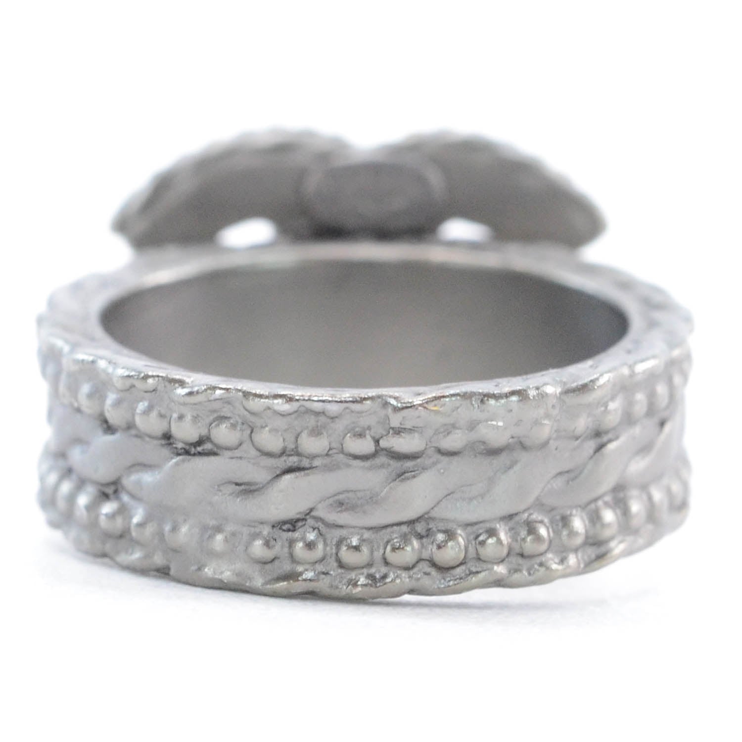 Chanel Metal Glitter Enamel CC Ring 6 5 of 5