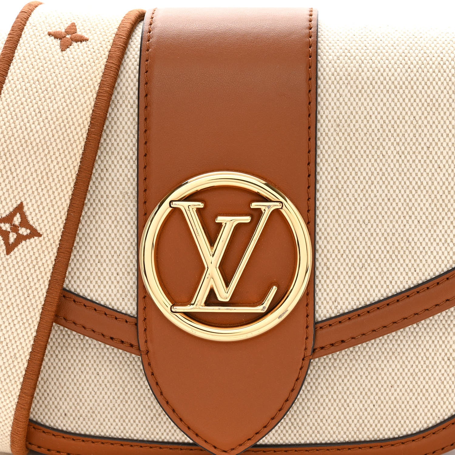 Louis Vuitton Canvas Smooth Calfskin LV Pont 9 Soft MM Caramel Brown 7 of 10