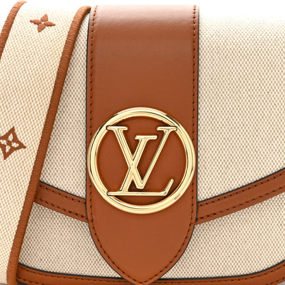 Louis Vuitton Canvas Smooth Calfskin LV Pont 9 Soft MM Caramel Brown 7 of 10