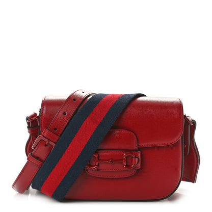Gucci Azalea Calfskin Web Monochrome Horsebit 1955 Shoulder Bag New Cherry Red 1 of 11