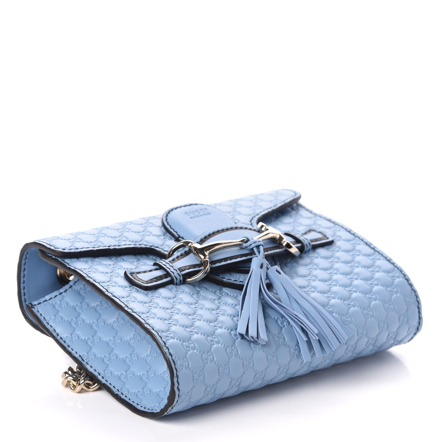 Soft Microguccissima Mini Emily Chain Shoulder Bag Mineral Blue