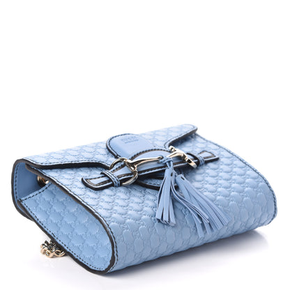 Gucci Soft Microguccissima Mini Emily Chain Shoulder Bag Mineral Blue 4 of 8