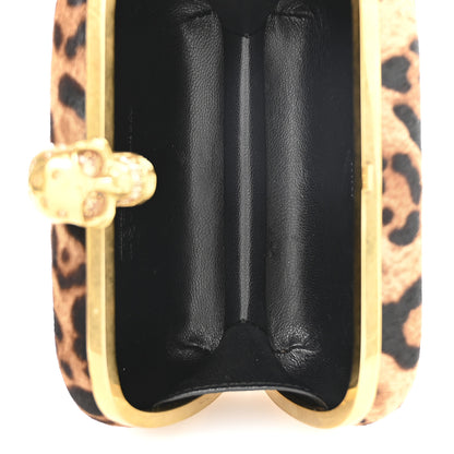 Alexander McQueen Calf Hair Leopard Print Skull Box Clutch 5 of 10