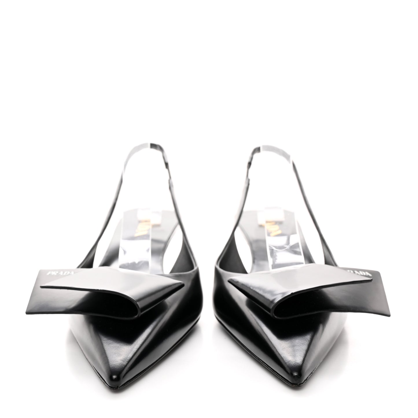 Spazzolato Logo Pointed Toe 45mm Slingback Pumps 40 Black