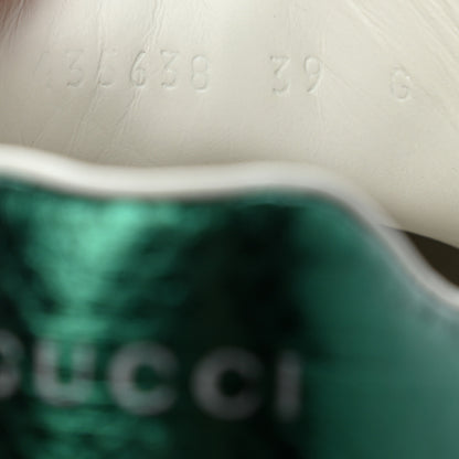 Gucci Calfskin Ayers Web Heart Embroidered Womens Ace Sneakers 39 White 6 of 6