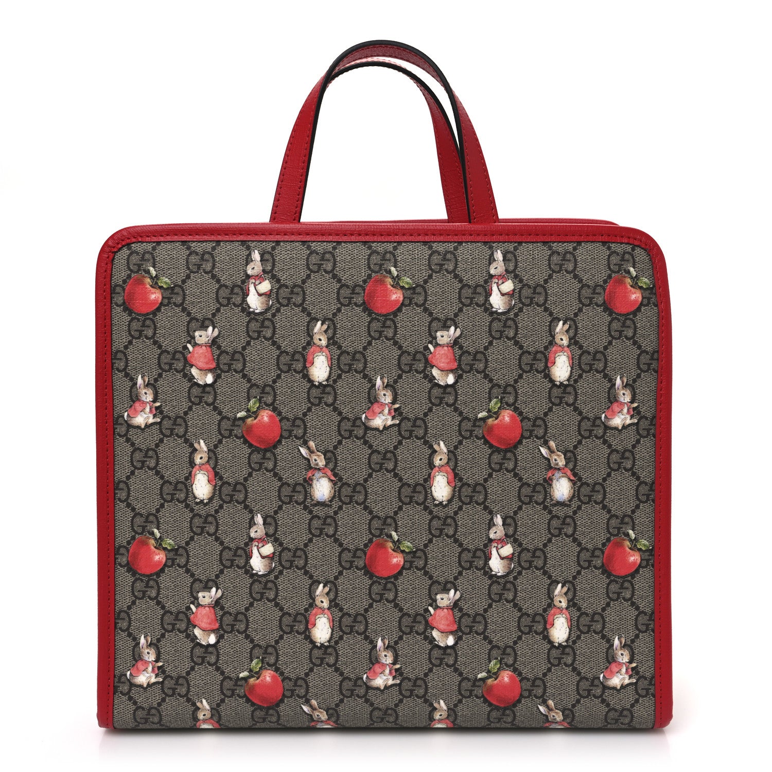 Gucci X Peter Rabbit GG Supreme Monogram Rabbit Apple Childrens Tote Beige Ebony Multicolor Bright Hibiscus 1 of 10