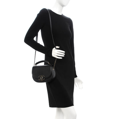Chanel Shiny Calfskin Goatskin Quilted Small Coco Curve Messenger Flap Black 2 of 10