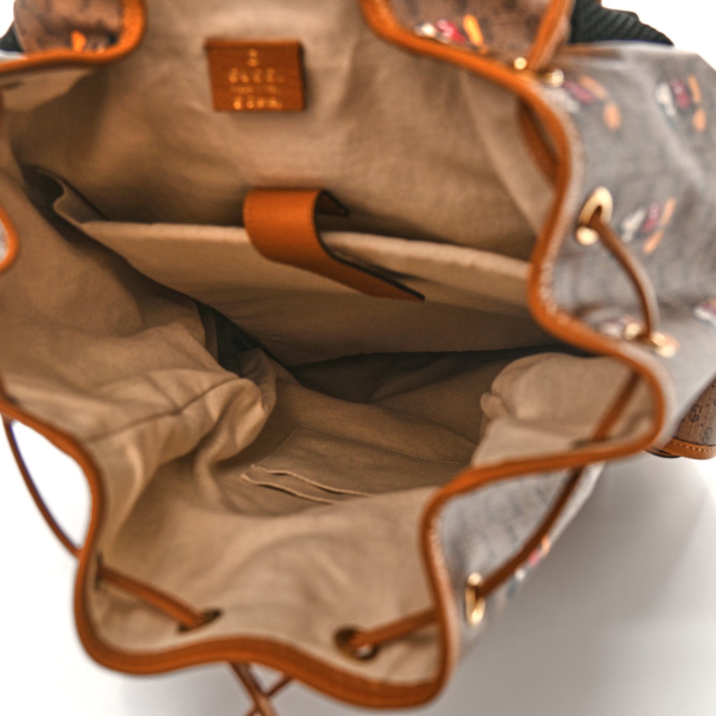 X DISNEY Mini Vintage GG Supreme Monogram Mickey Mouse Medium Backpack Beige Vintage Sun Oil