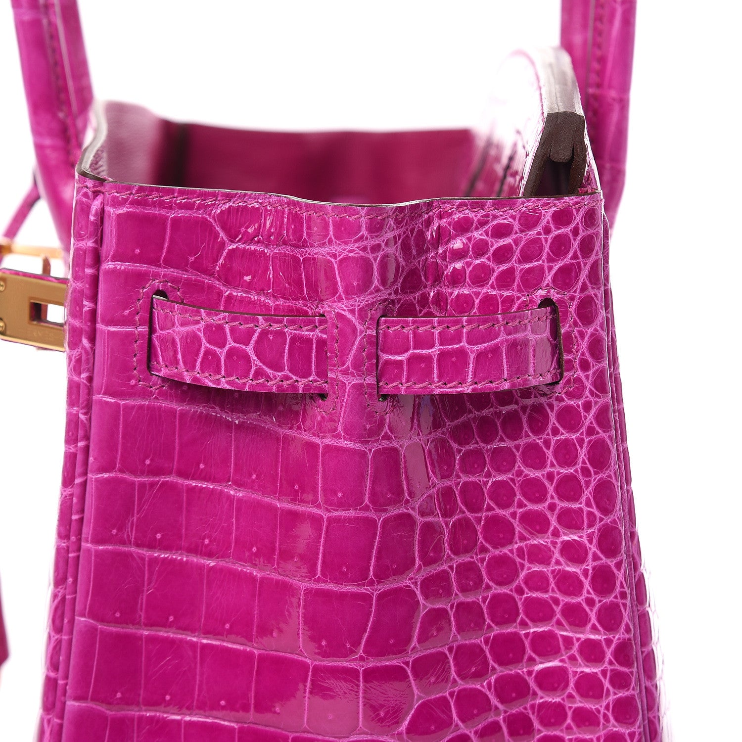 Hermes Shiny Porosus Crocodile Birkin 30 Rose Scheherazade 20 of 30