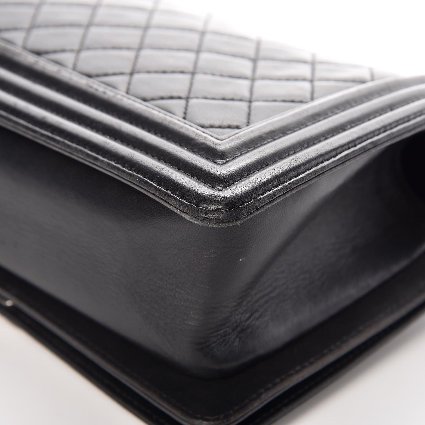 Lambskin Quilted Medium Boy Flap Black