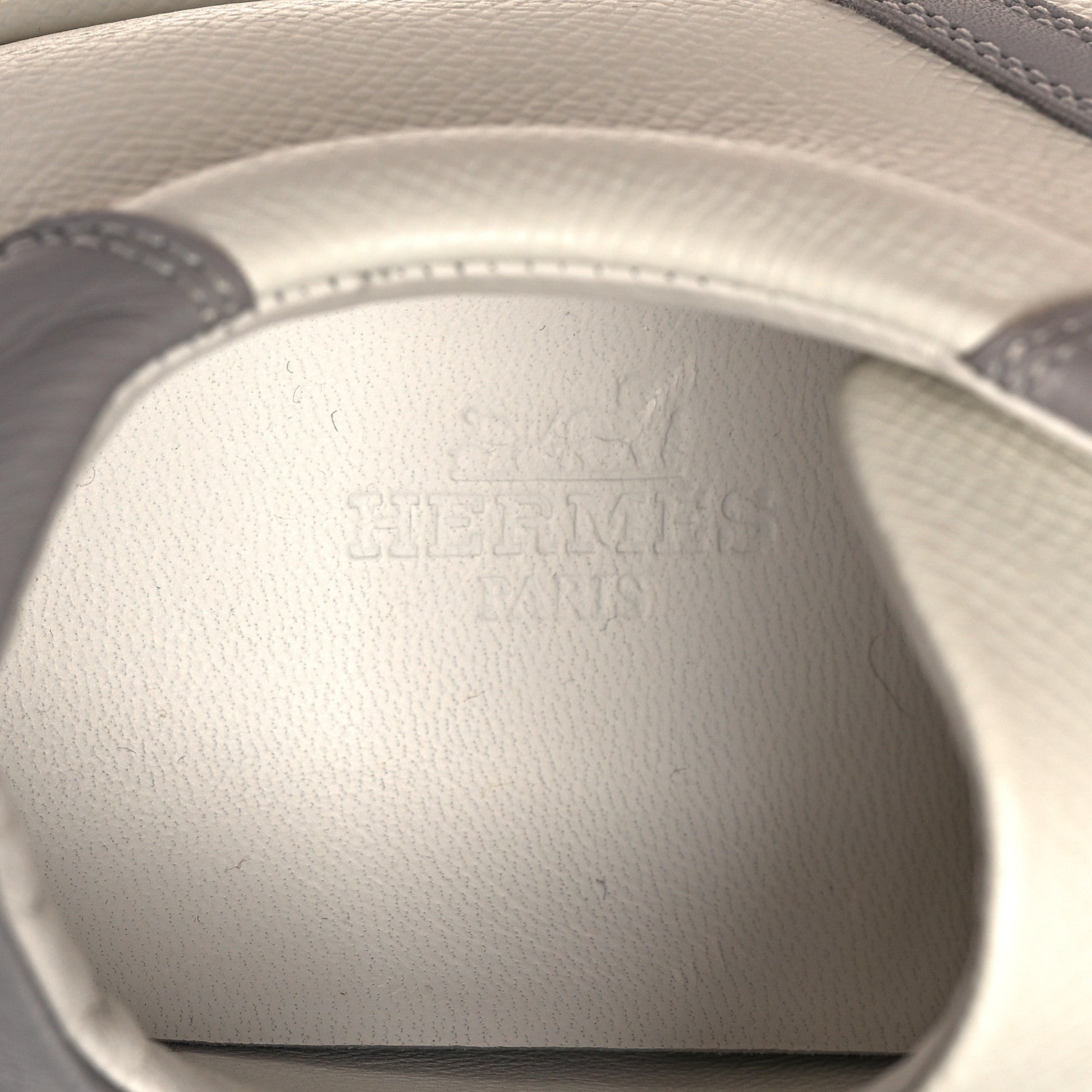 Hermes Epsom Suede Boomerang Sneakers 36.5 White Gris 7 of 10