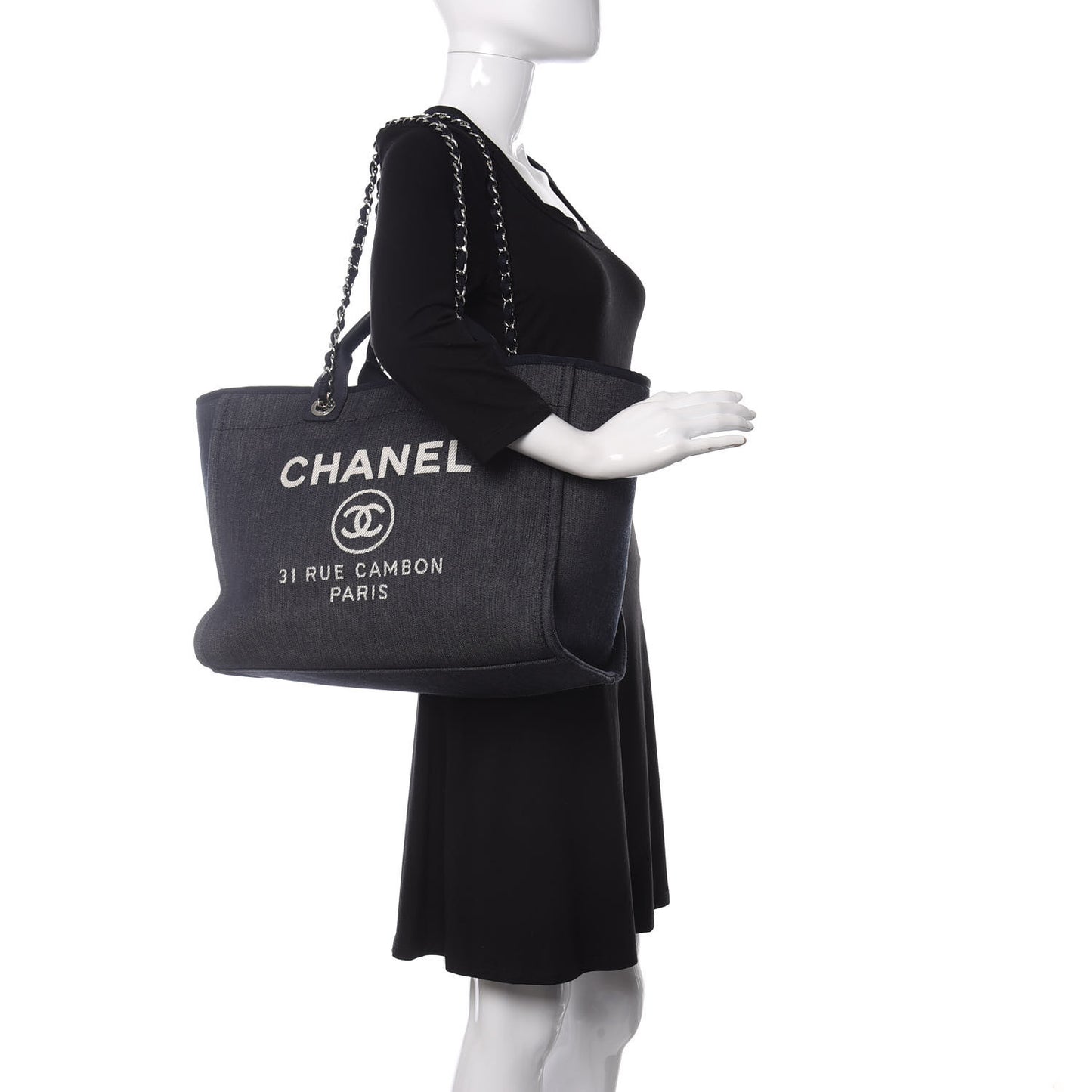 Denim Medium Deauville Tote Dark Blue