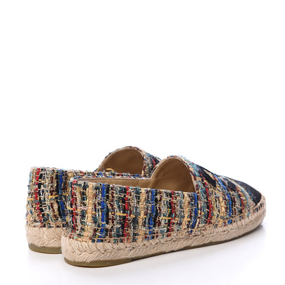 Chanel Tweed Grosgrain CC Espadrilles 38 Multicolor 4 of 10