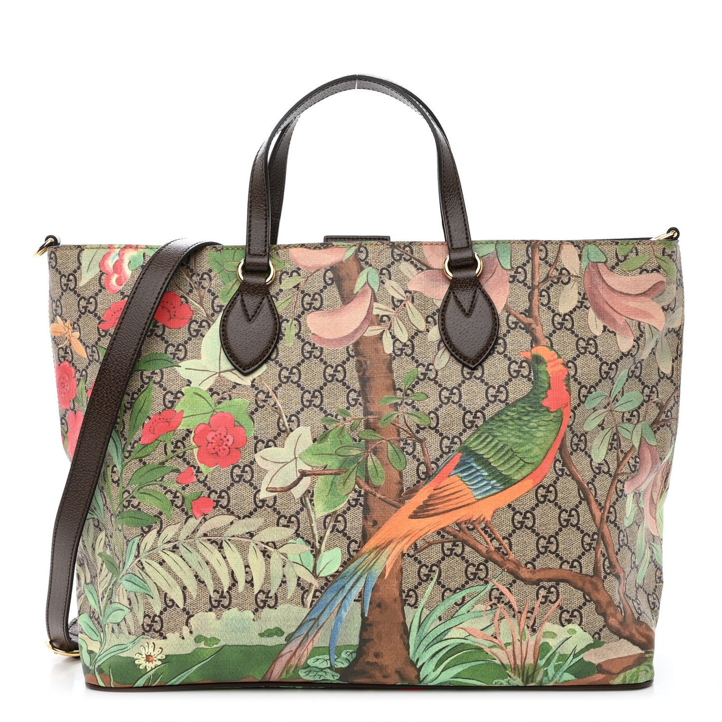 Soft GG Supreme Monogram Tian Medium Crossbody Tote Beige Multicolor New Acero
