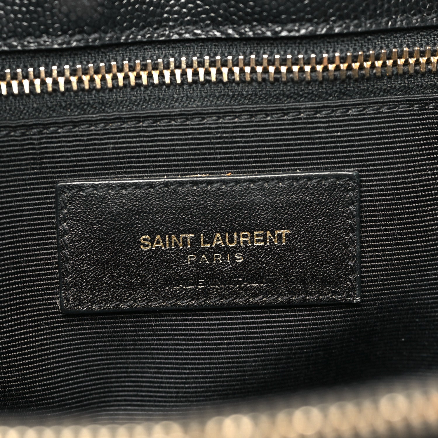 Saint Laurent Grain De Poudre Matelasse Chevron Monogram Shopping Bag Black 6 of 13