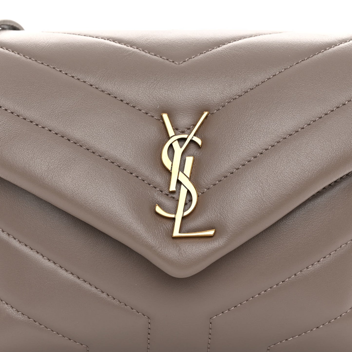 Calfskin Y Quilted Monogram Toy Loulou Crossbody Bag Greyish Brown