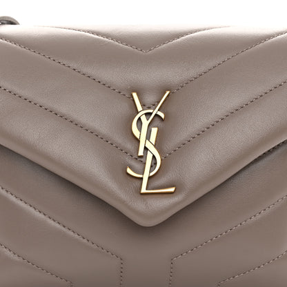 Saint Laurent Calfskin Y Quilted Monogram Toy Loulou Crossbody Bag Greyish Brown 8 of 14