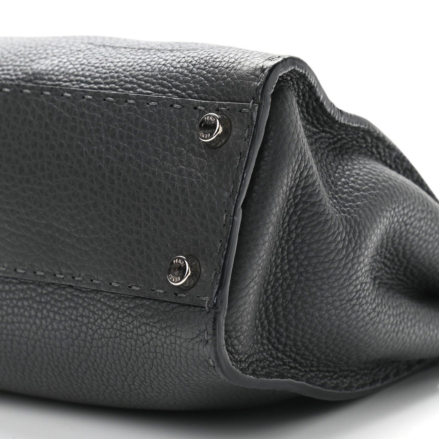 Fendi Cuoio Romano Selleria Bi-Color Medium Peekaboo Iconic Satchel Asfalto Latte 11 of 11