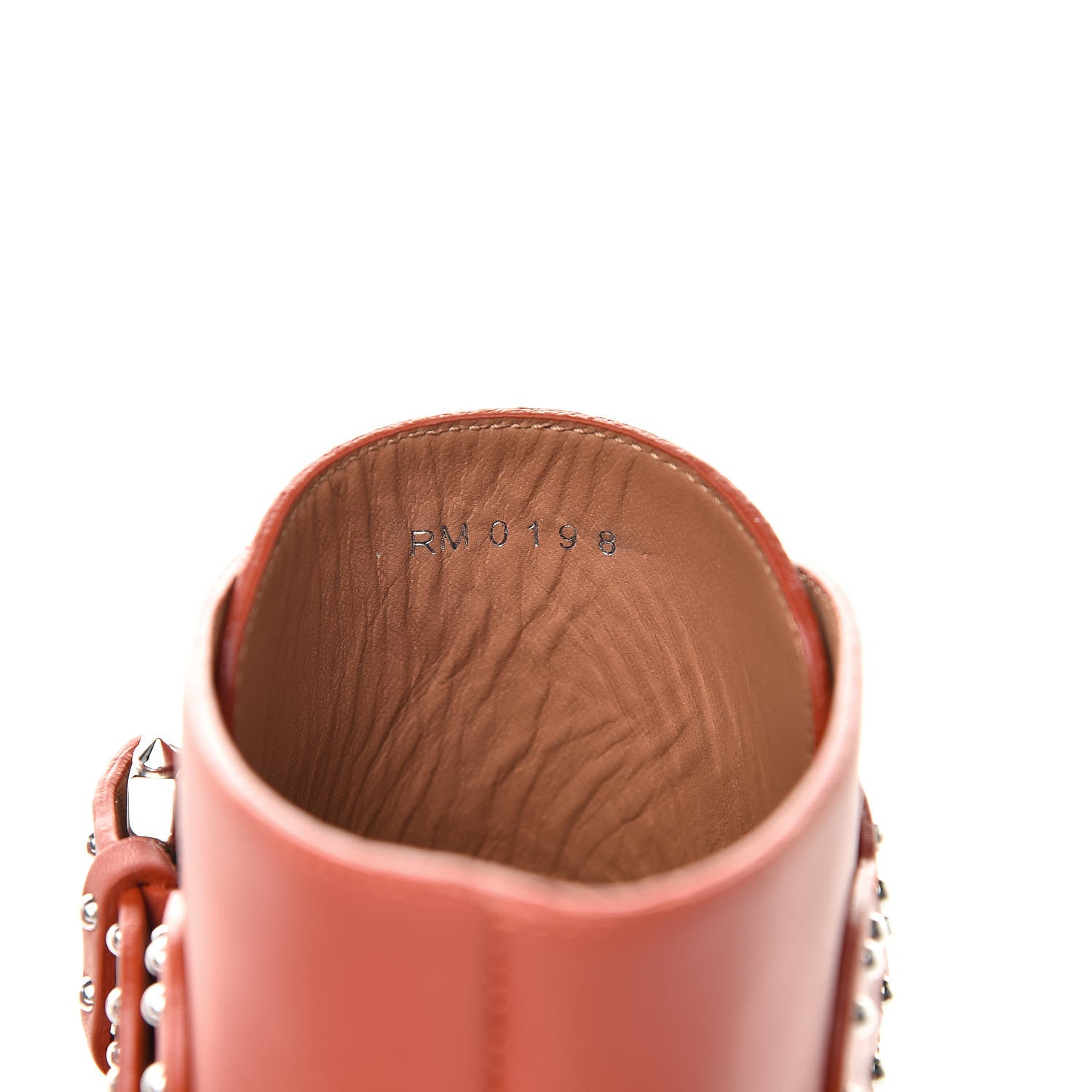 Givenchy Calfskin Studded Prue Buckle Bootie 38.5 Cognac 9 of 10