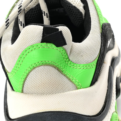 Balenciaga Fabric Mesh Womens Triple S Sneakers 38 White Green Fluo Black 13 of 17