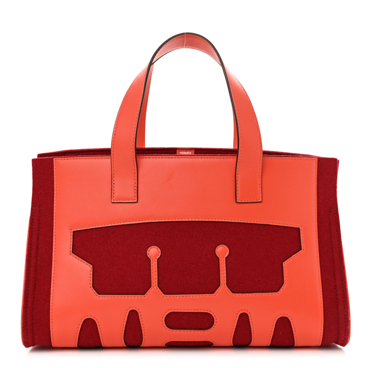 Hermes Swift Felt Petit H Decoupe Basse PM Skeleton Tote Terre Battue Rouge H 1 of 11