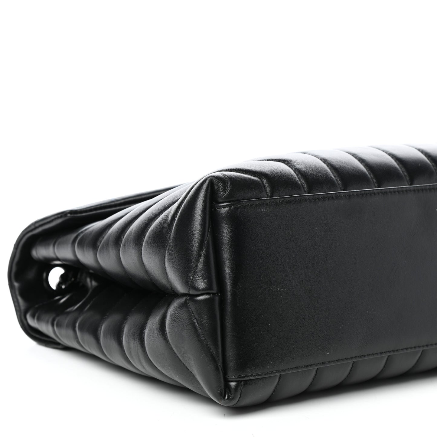 Calfskin Y Quilted Monogram Medium Loulou Chain Satchel Black