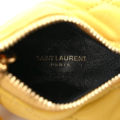 Saint Laurent Quilted Lambskin Berlingo Bag Charm Sunflower 6 of 6