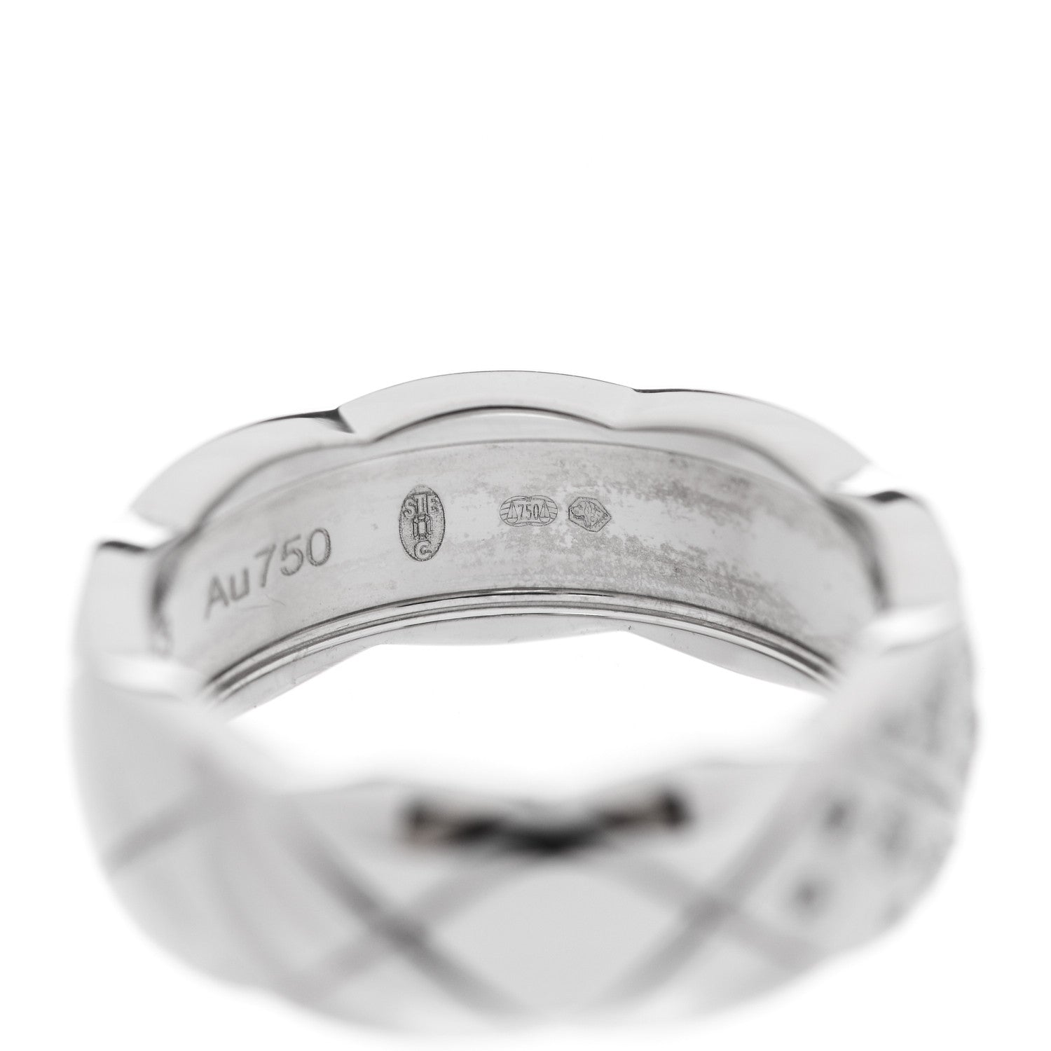 Chanel 18K White Gold Diamond Small Coco Crush Ring 51 5.75 6 of 7
