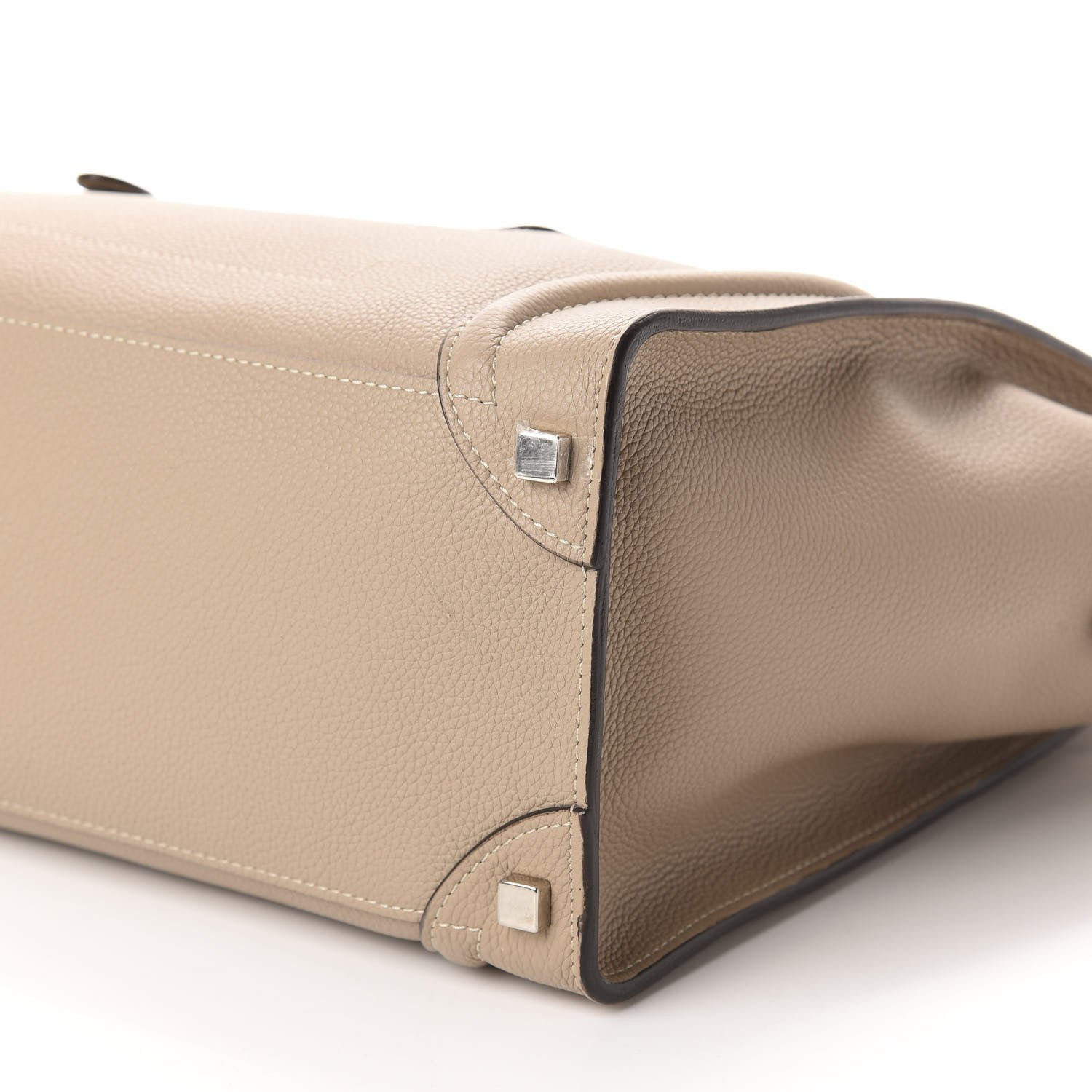 Celine Drummed Calfskin Shoulder Luggage Dune 7 of 10