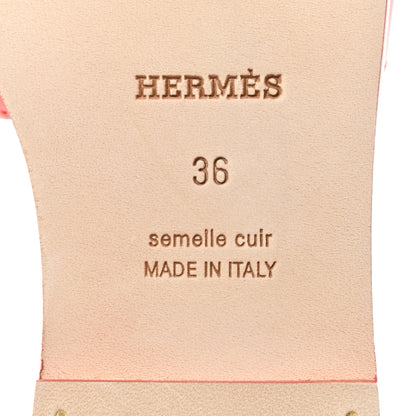 Hermes Box Calfskin Oran Sandals 36 Rouge Jaipur 8 of 9