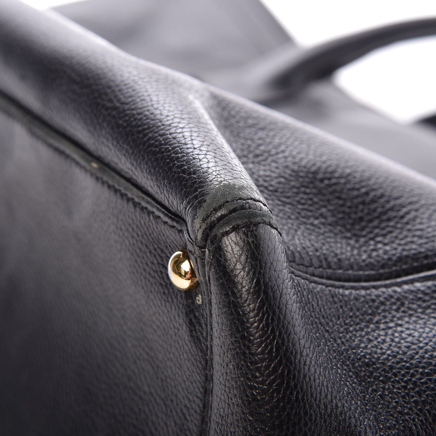 Calfskin Cerf Executive Shopper Tote Black