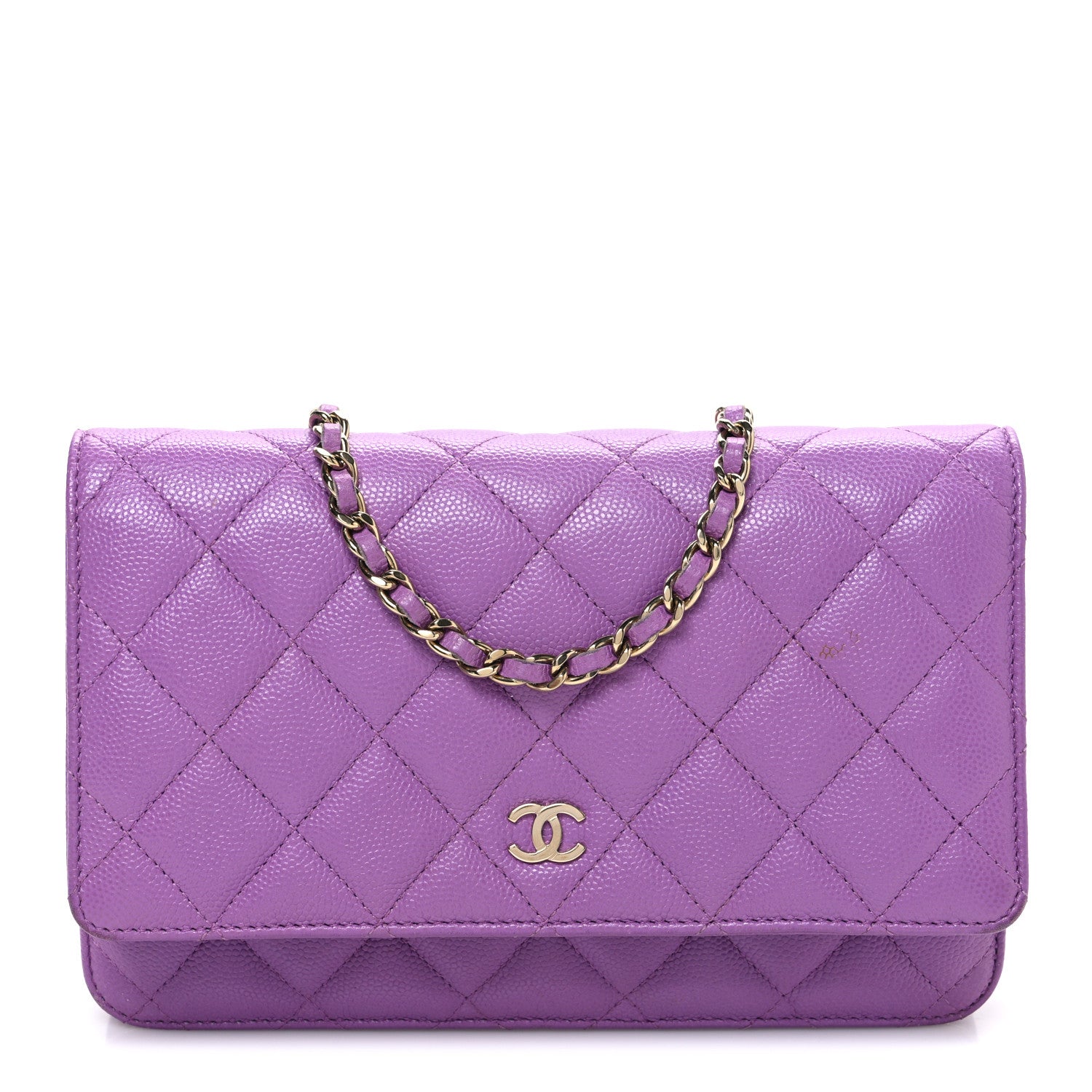 Chanel Caviar Quilted Wallet On Chain WOC Purple 1 of 12