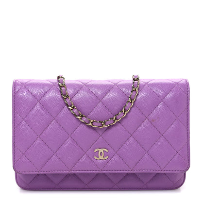 Chanel Caviar Quilted Wallet On Chain WOC Purple 1 of 12