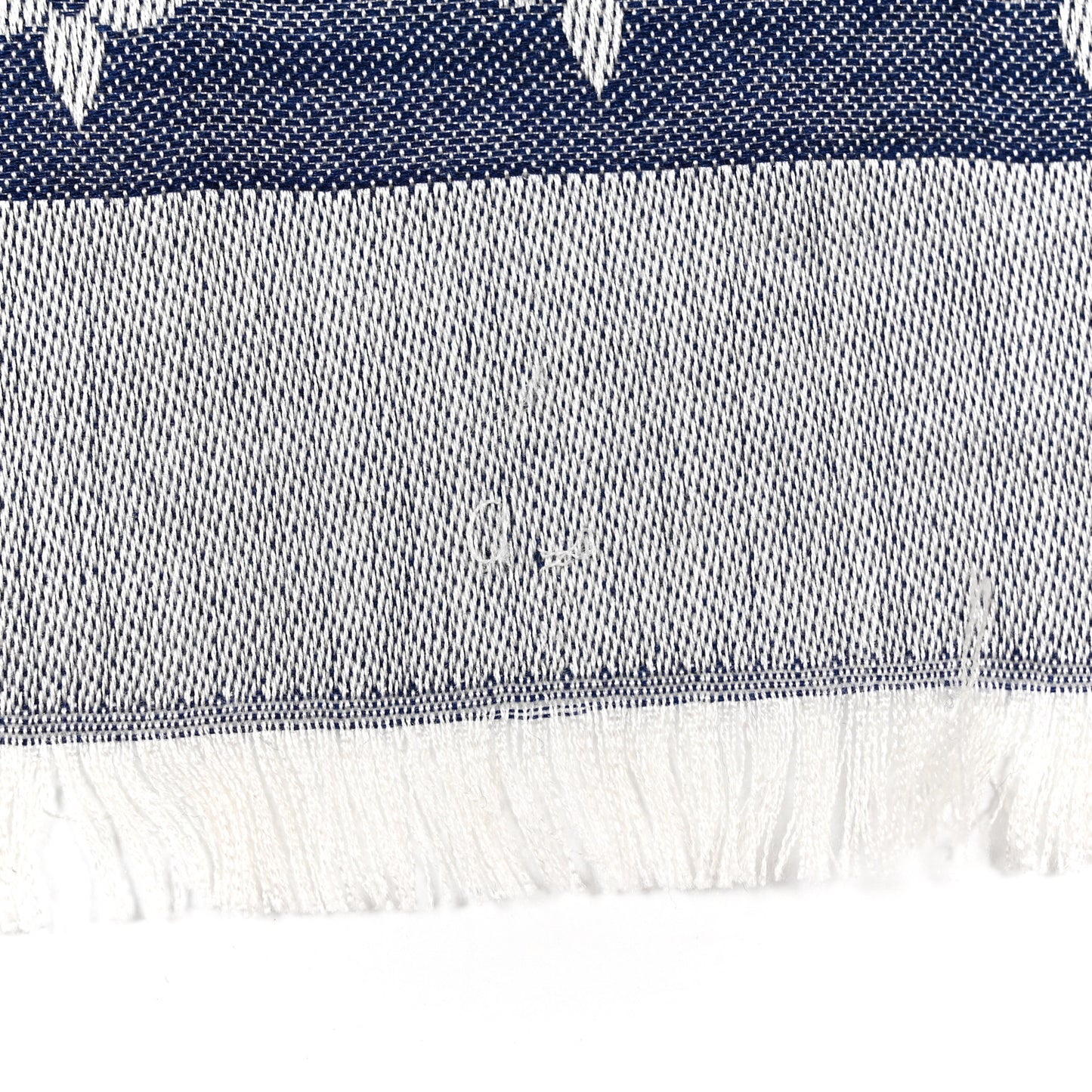 Silk Wool Monogram Denim Shawl Blue