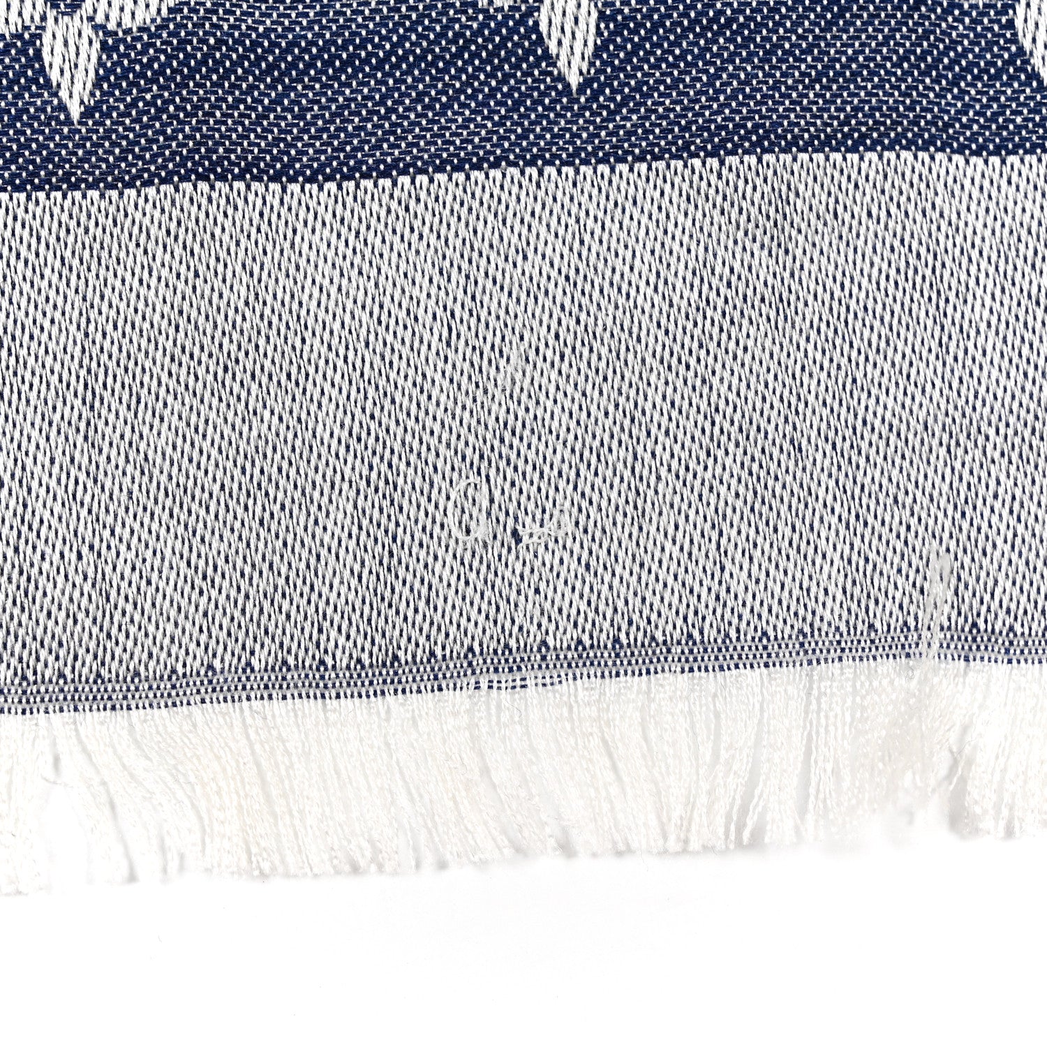 Louis Vuitton Silk Wool Monogram Denim Shawl Blue 4 of 6