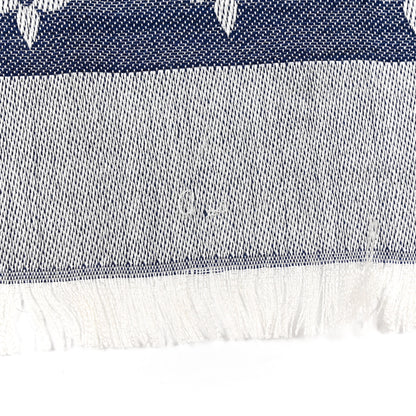 Louis Vuitton Silk Wool Monogram Denim Shawl Blue 4 of 6