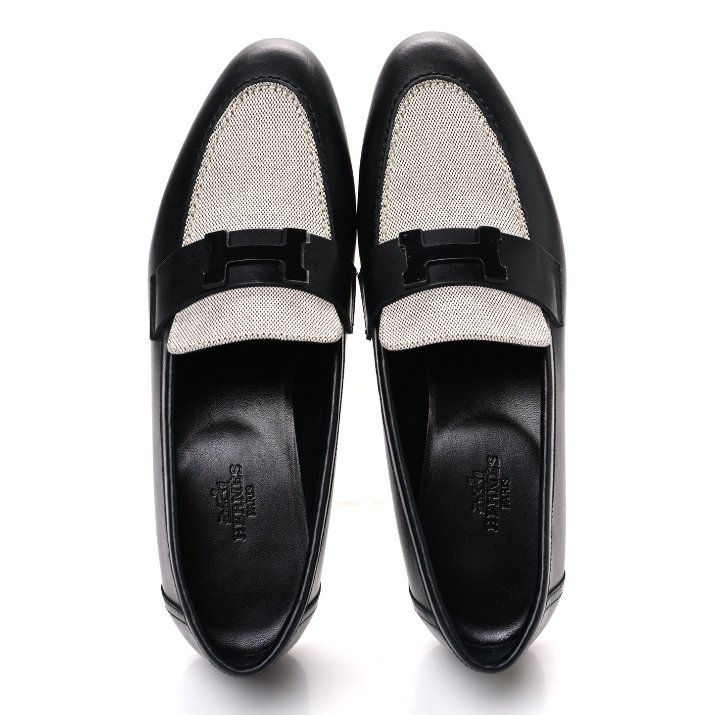 Toile De Coton Calfskin Womens Paris Loafers 37 Black Prunoir