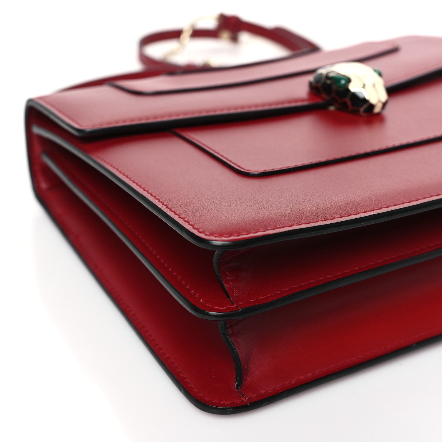 Bulgari Calfskin Large Serpenti Forever Top Handle Red 7 of 8