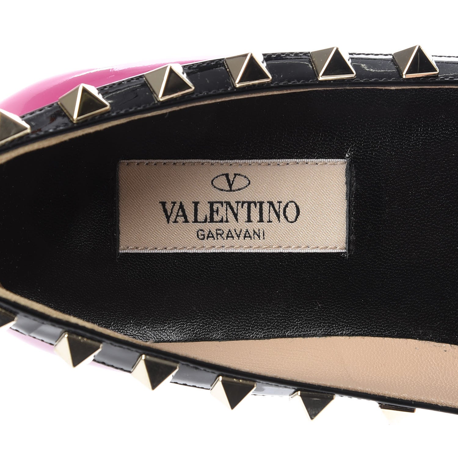 Valentino Garavani Patent Rockstud Ballerina Flats 35 Fuxia Black 8 of 10